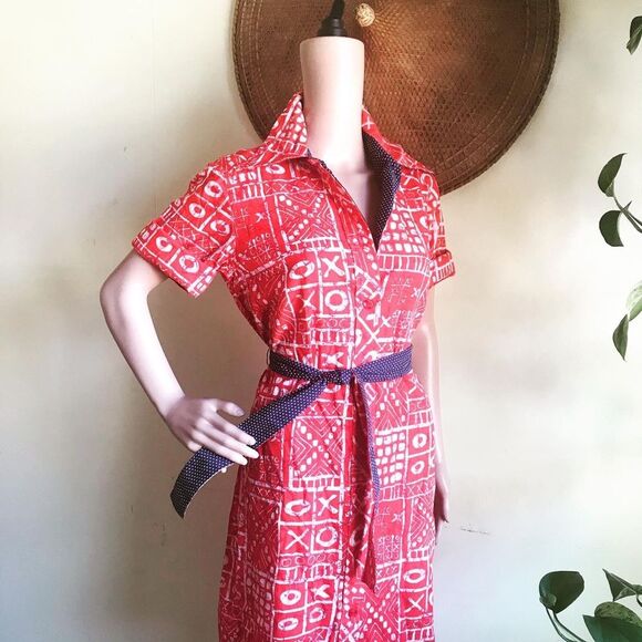 Tic Tac Toe 1960’s Vintage Mod Day Go Go Dress M L - Picture 5 of 10